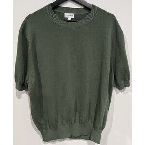 Spier & Mackay Green Ribbed Trim Modern Knit Crewneck Tee Shirt XXL